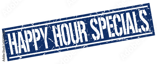 happy hour specials square grunge stamp