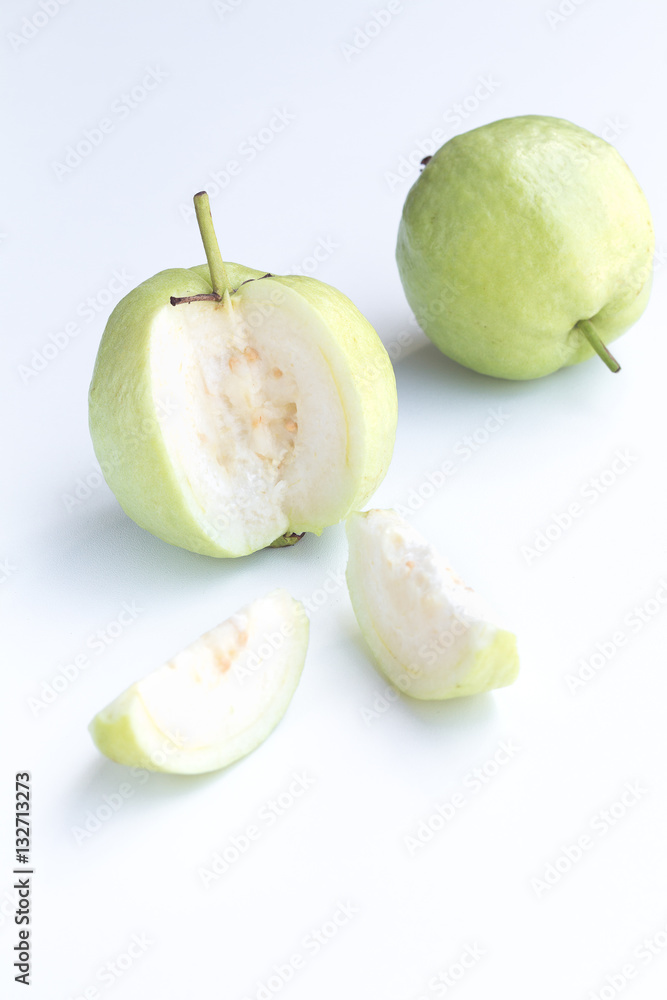 Fresh guava on white background Fresh guava on white background