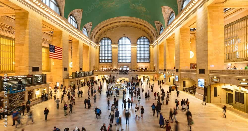 Grand Central station New York Time lapse 4k