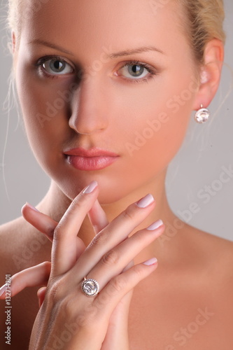 nude young girl and ring with diamond