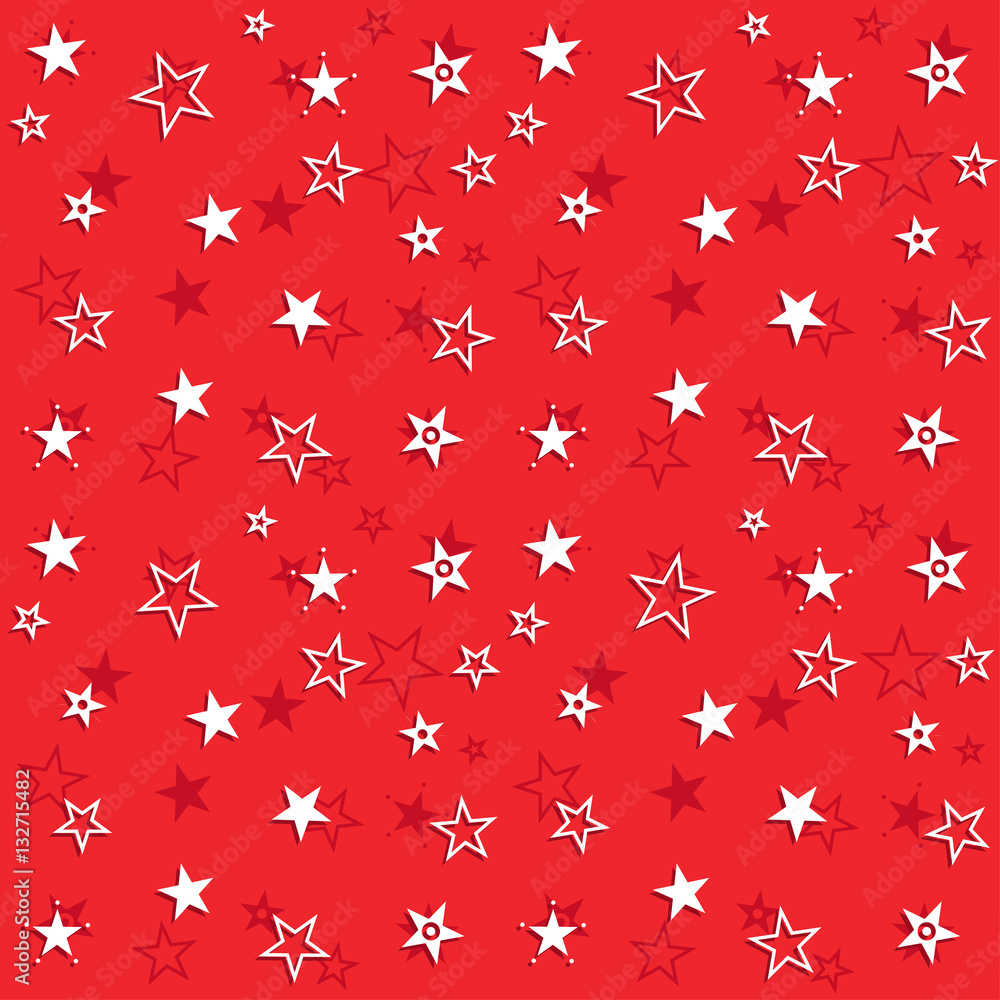 Red pattern with stars. Vector stellar background Red pattern with stars. Vector stellar background
