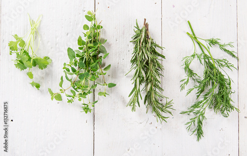 Various kind of fresh herbs