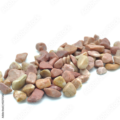 Small stone for decoration DIY on white background.