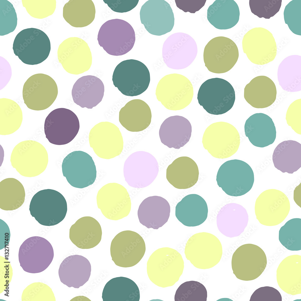 Hand drawn polka dot seamless pattern. Hand drawn polka dot seamless pattern.