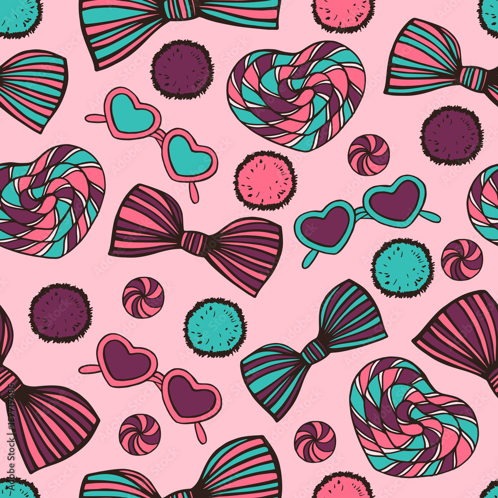 Fototapeta premium Summer beach seamless pattern.