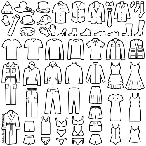 Clothes icon collection - vector illustration