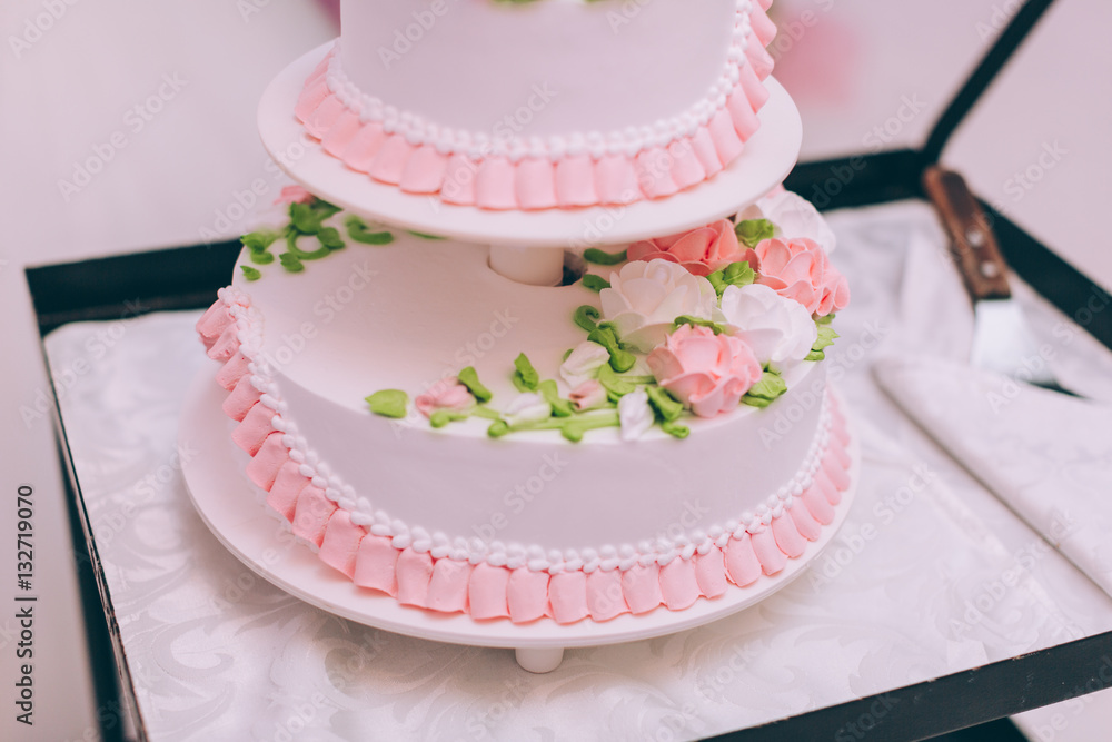Wedding ceremony. Bride and groom cutting cake. Wedding ceremony. Bride and groom cutting cake.