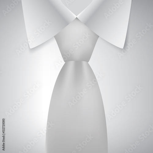 Realistic necktie and white shirt vector illustration