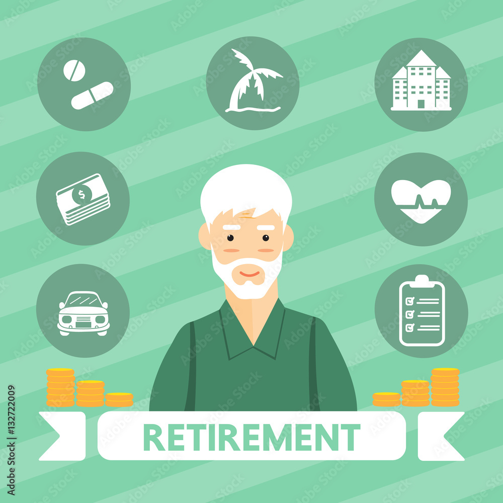 Retirement vector cartoon design. Retirement vector cartoon design.