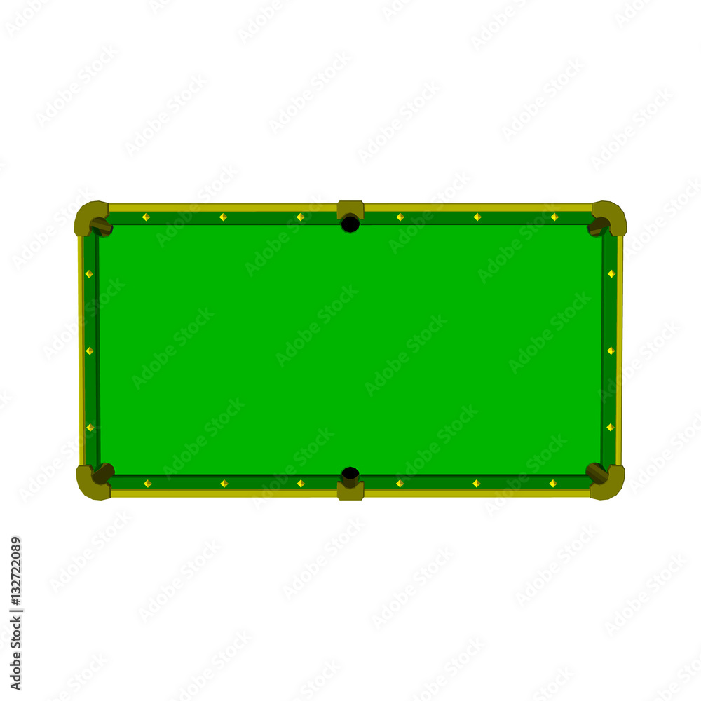 Obraz premium Empty billiard table. 3d Vector illustration. Top view.