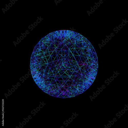 3d framework sphere from lines. Technology style. Vector outline