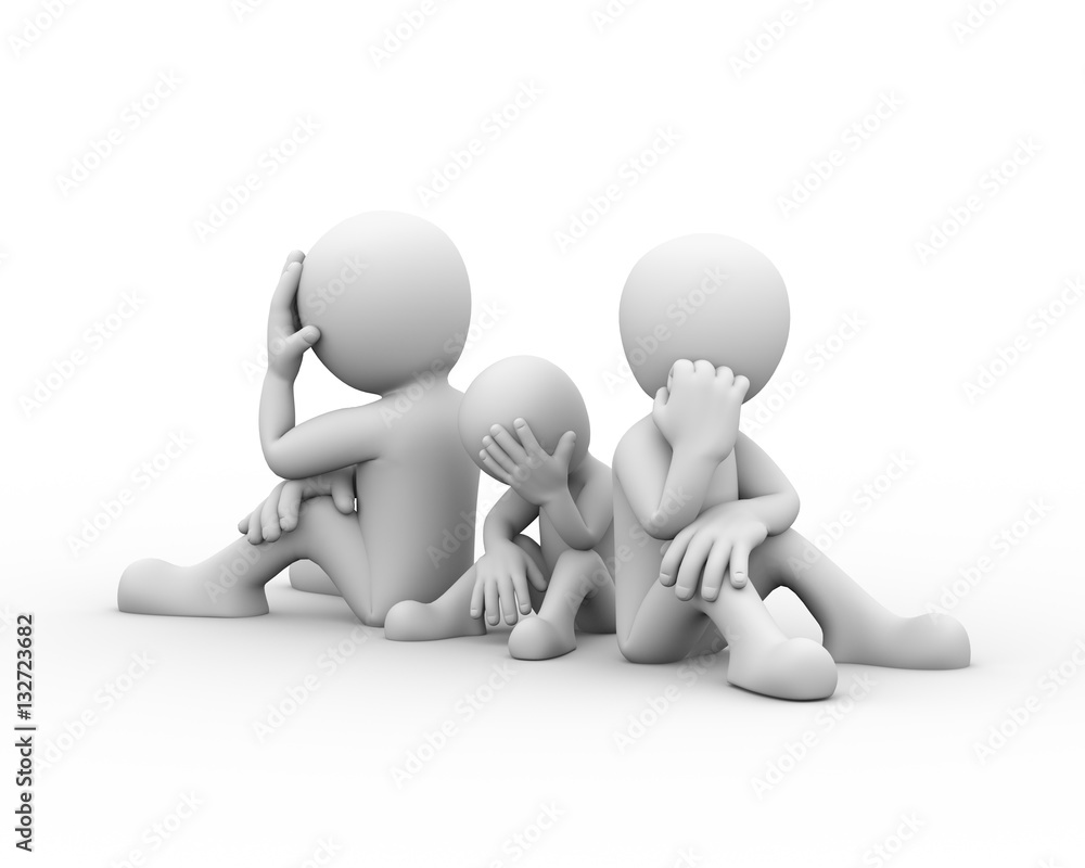 3d family dispute frustration problems concept 3d family dispute frustration problems concept