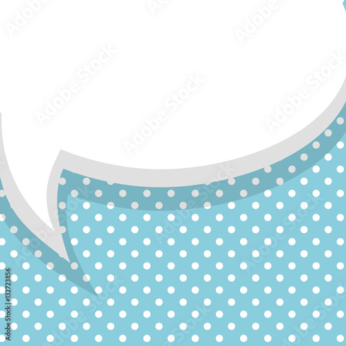 Blank blue balloon template for boy, son. Dot background style pop art. Clear speech bubbles halftone. Comic text talk dialog empty cloud. Creative idea conversation pastel color drawing box