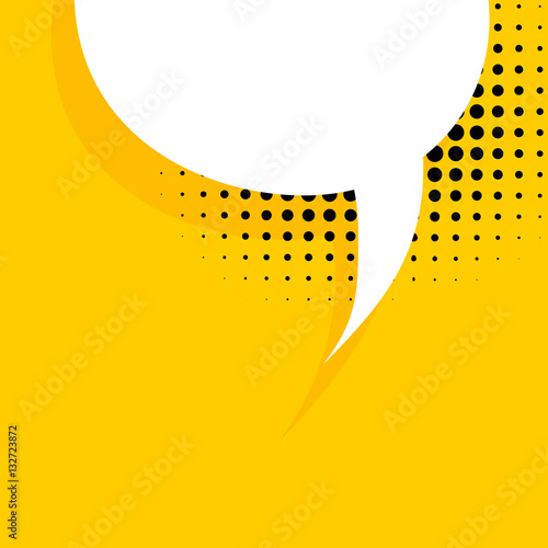 Blank balloon template. Dot background style pop art. Clear speech bubbles halftone. Comic text talk dialog empty cloud. Creative idea conversation sketch drawing box