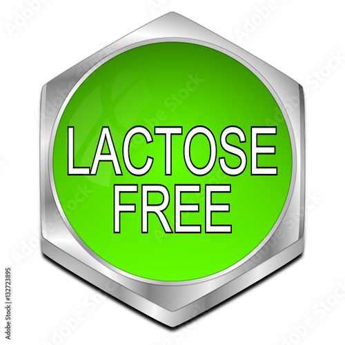Lactose free Button - 3D illustration