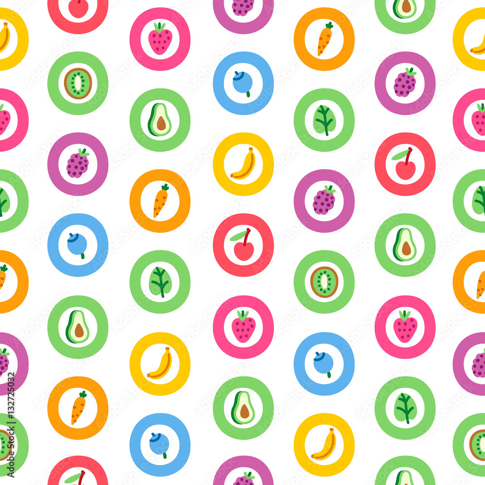 Veggies and fruits cartoon abstract pattern Veggies and fruits cartoon abstract pattern