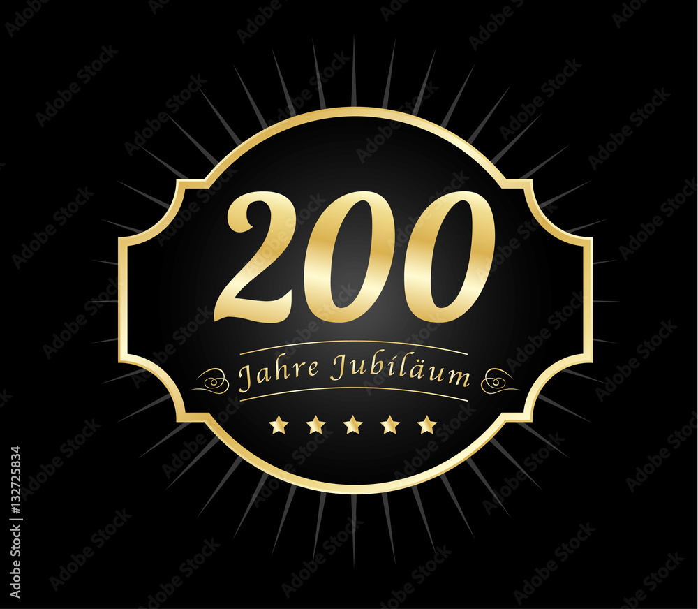 200 Jahre Jubilaeum gold