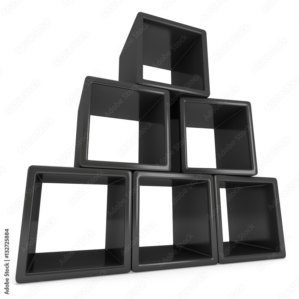Product display black boxes. 3D render isolated on white. Platform or Stand Illustration. Template for Object Presentation. Product display black boxes. 3D render isolated on white. Platform or Stand Illustration. Template for Object Presentation.