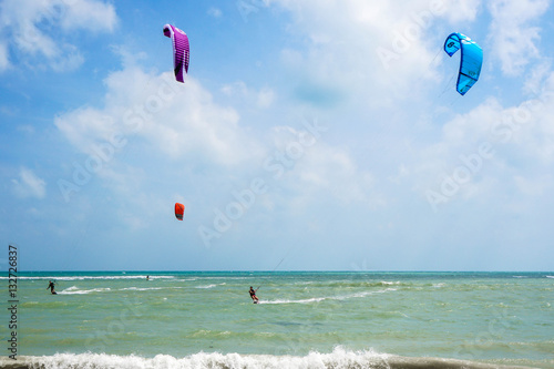 Kite Surfers at Sea
