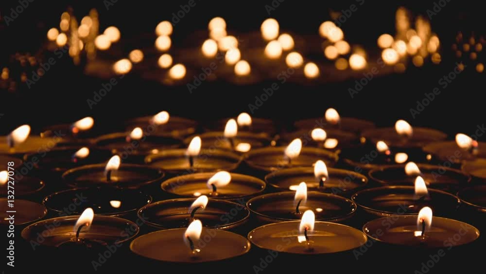 custom made wallpaper toronto digitalMany decorative candles burning in the dark. Beautiful romantic video. Golden light of candle flame.