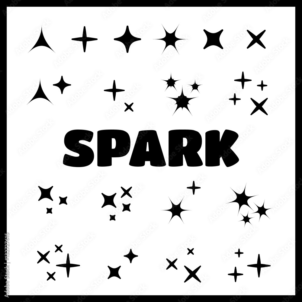 Sparkles icon set. Star element, light and bright Sparkles icon set. Star element, light and bright