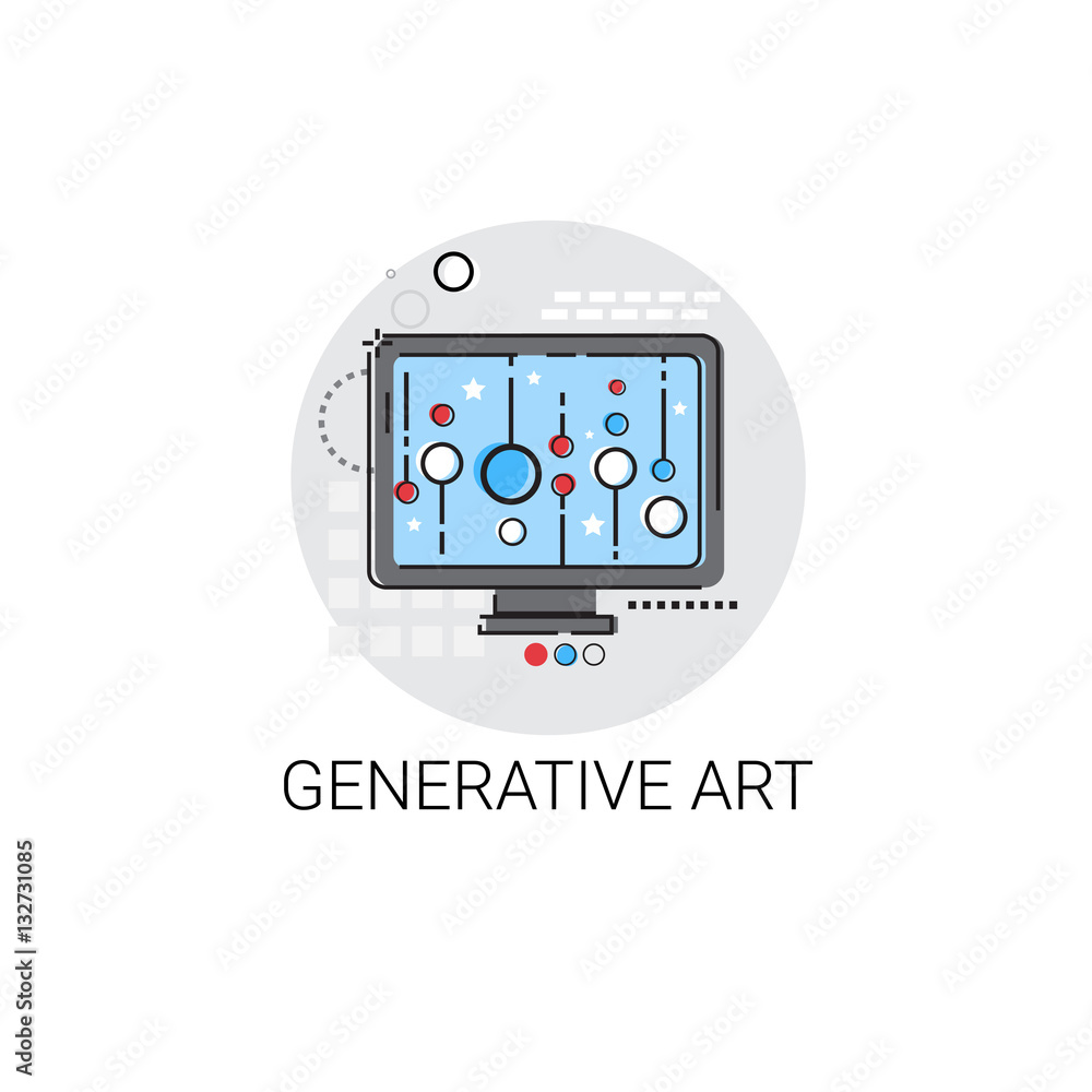 Generative Modern Art Technology Icon Vector Illustration