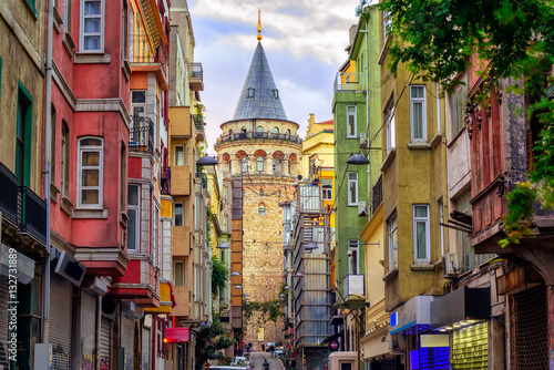 Galata Tower in old town, Istanbul, Turkey