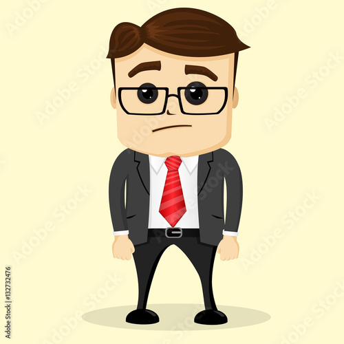 Vector flat illustration. Businessman thinking.