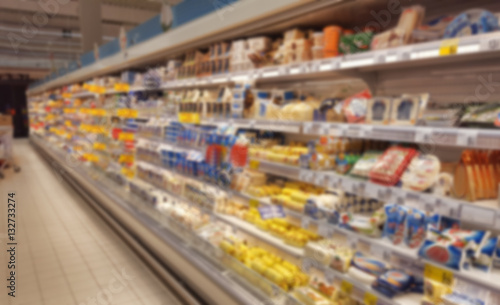 blurry image of cheese products