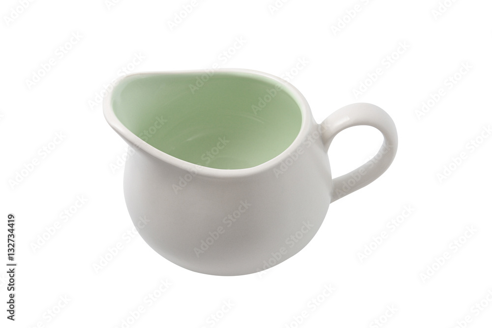 White ceramic pitcher isolated on white White ceramic pitcher isolated on white