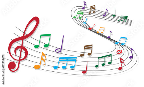 bunte Musiknoten
