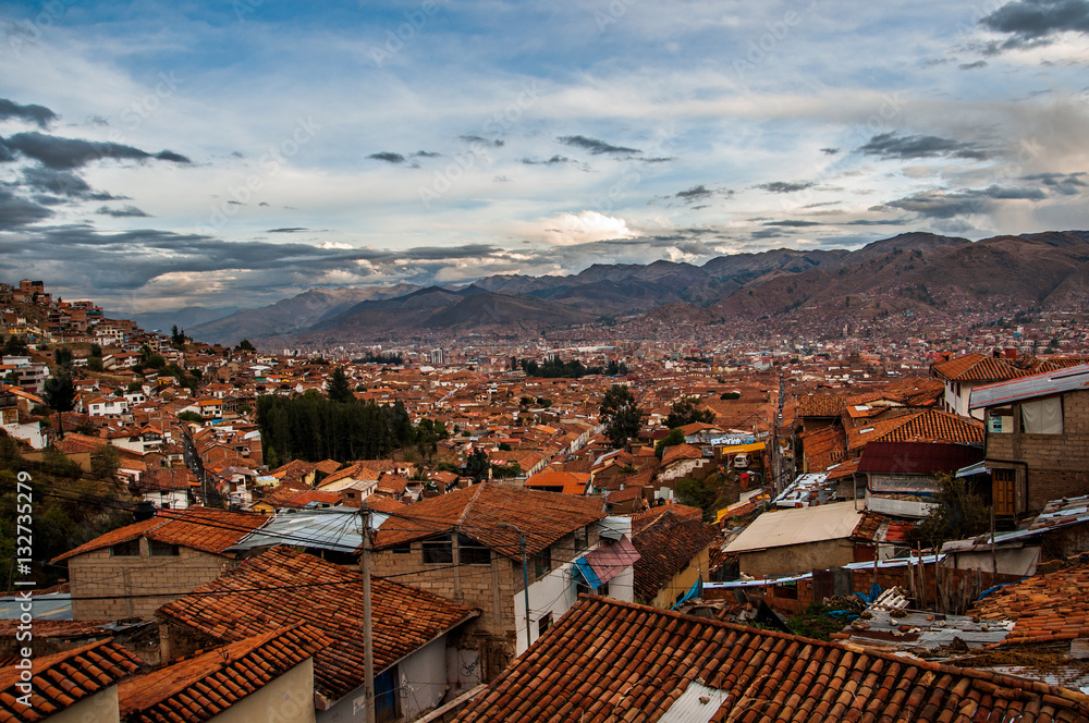 Panoramic view of the city of Cusco.