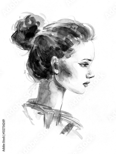 fashion watercolor portrait