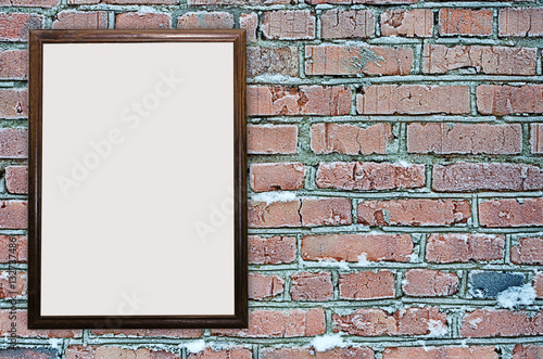 Wallpaper Mural Brick wall in the winter frozen in the snow Torontodigital.ca