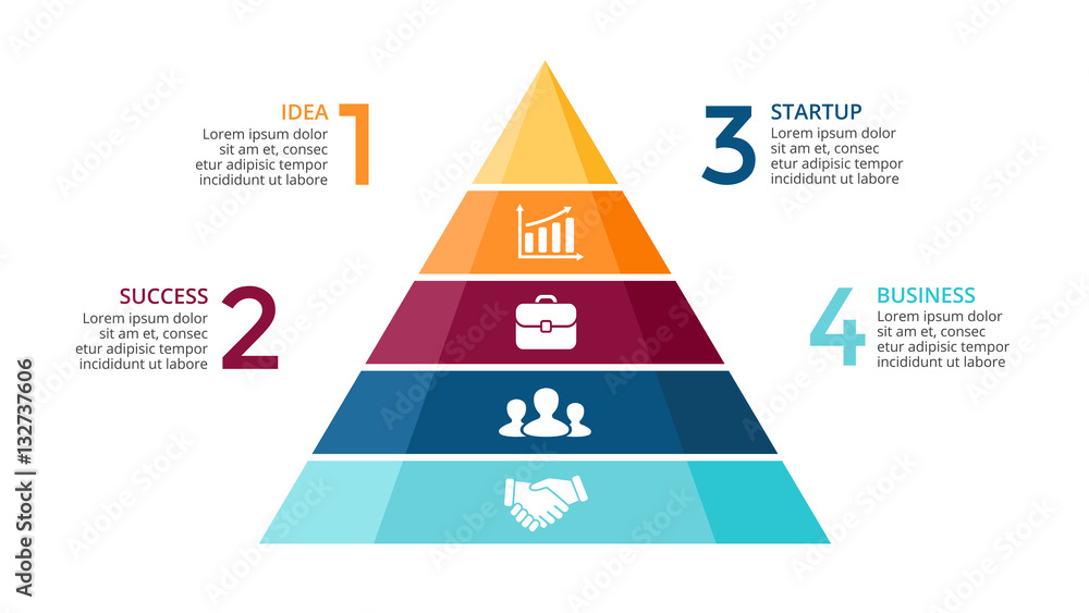 Vector pyramid up arrows infographic, diagram chart, triangle graph ...