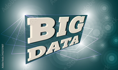 Futuristic colored abstract background and the words big data