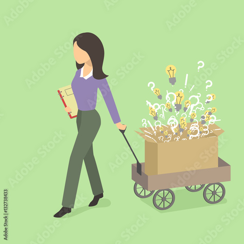 The girl with a cart of ideas, issues and actions. Indispensable