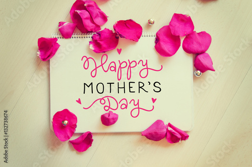 Mother's Day vintage composition of greeting note