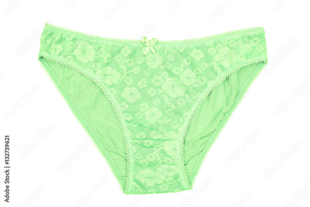 Women's cotton panties flowered isolated on white background. Women's cotton panties flowered isolated on white background.
