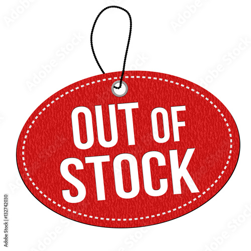 Out of stock label or price tag