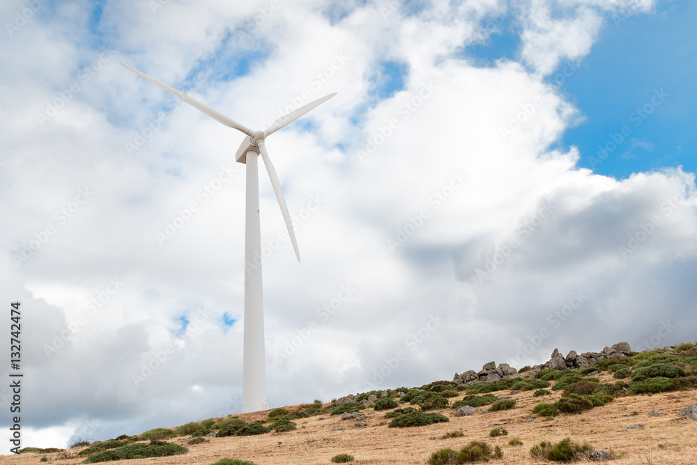 power plant with wind turbines in open field background power plant with wind turbines in open field background