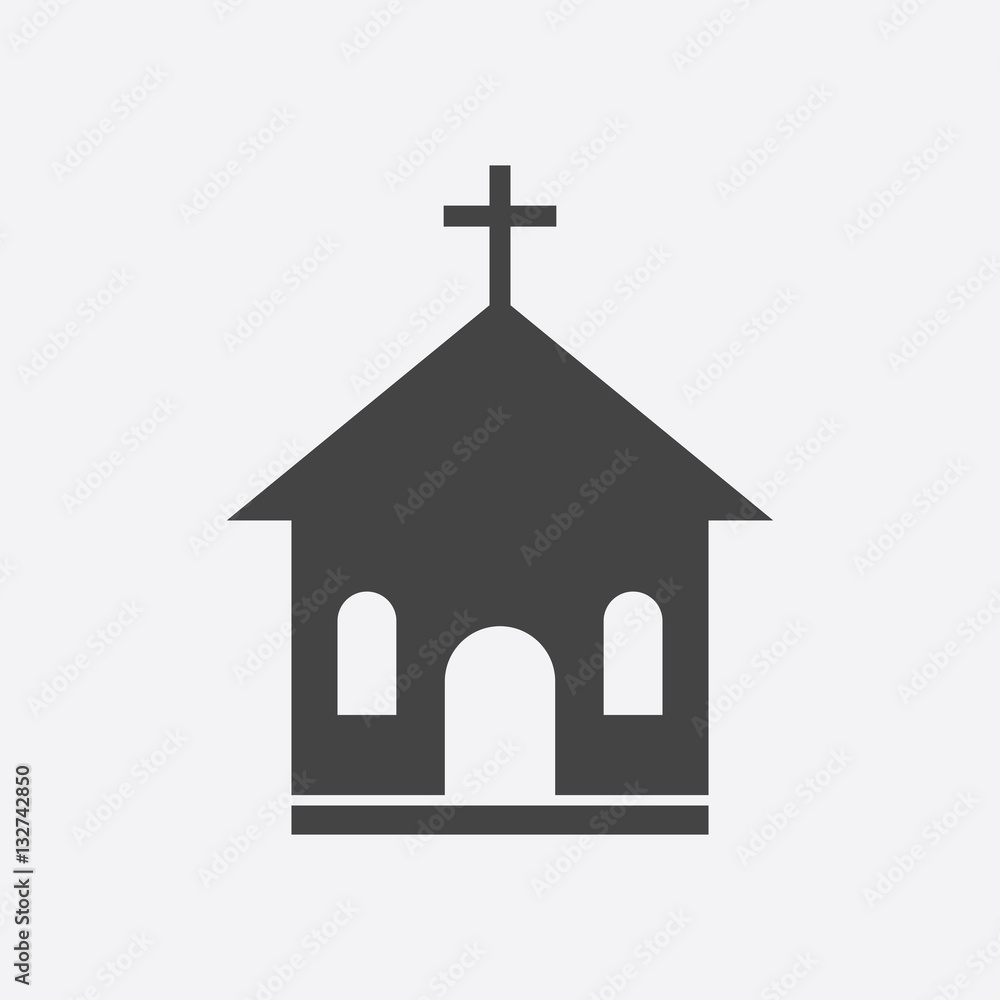 Church sanctuary vector illustration icon. Simple flat pictogram for business, marketing, mobile app, internet on white background.