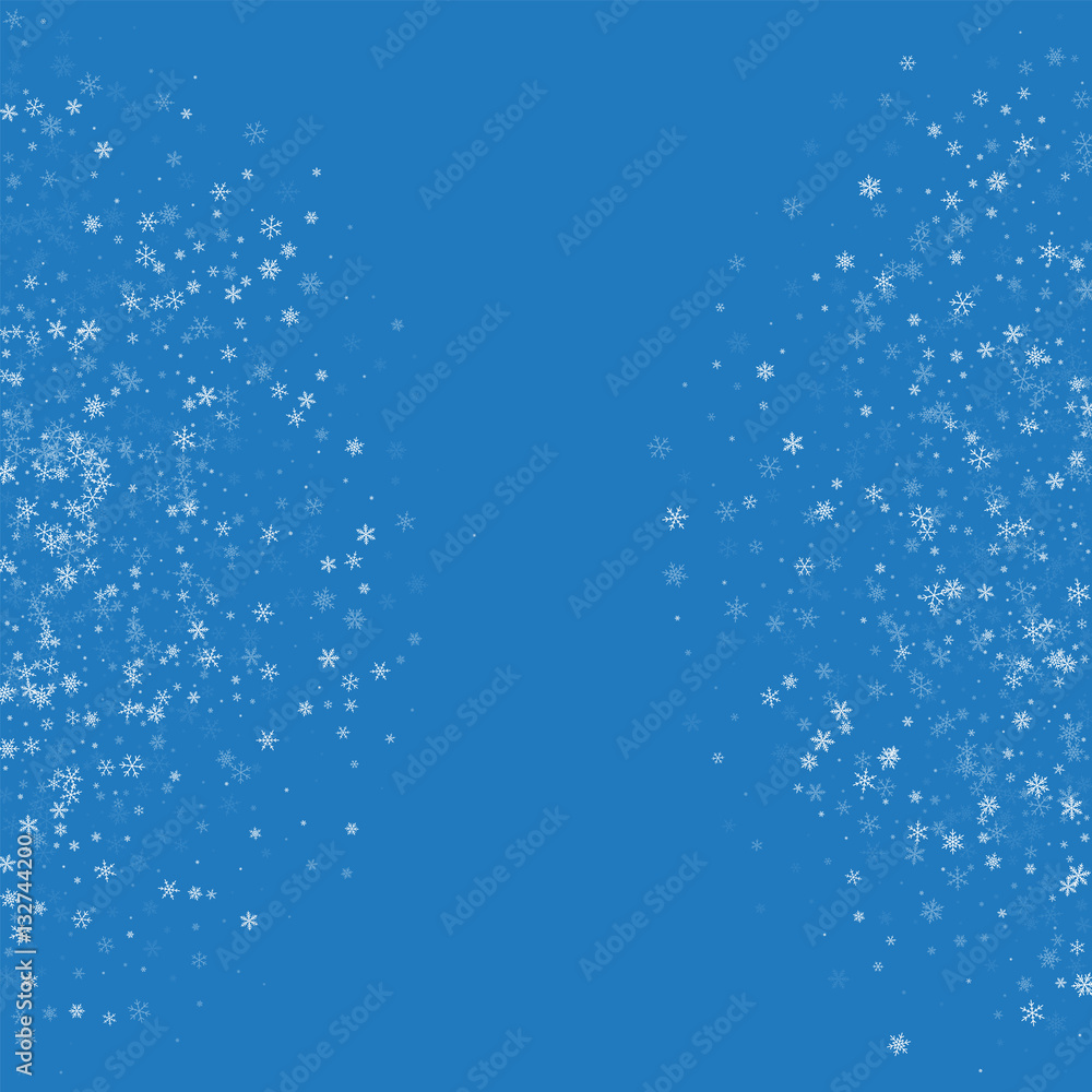 Beautiful snowfall. Abstract shape on blue background. Vector illustration. Beautiful snowfall. Abstract shape on blue background. Vector illustration.