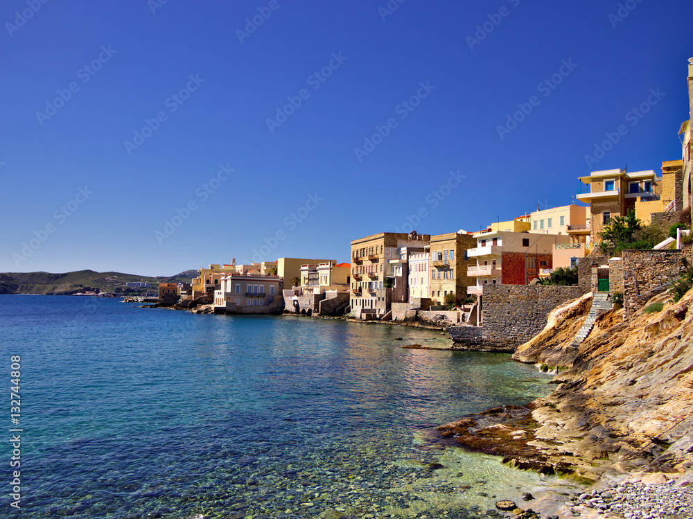 Little Venice on Syros Island, Greece..