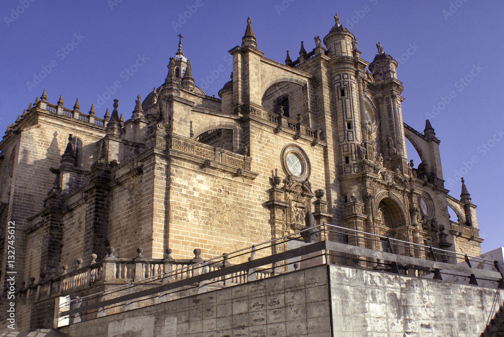 centuries-old Cathedral in the town of Jerez Spain