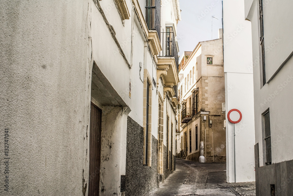 old street in the ancient town of Spain