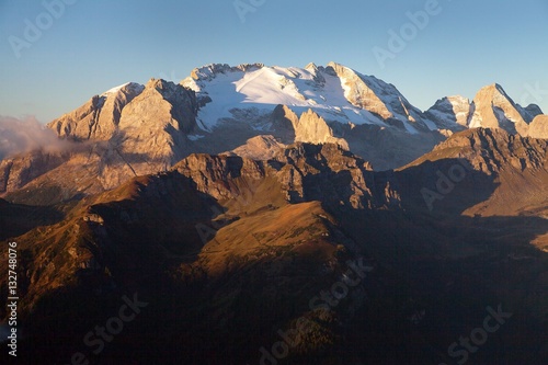 panoramic view of mount Marmolada  Alps Dolomites