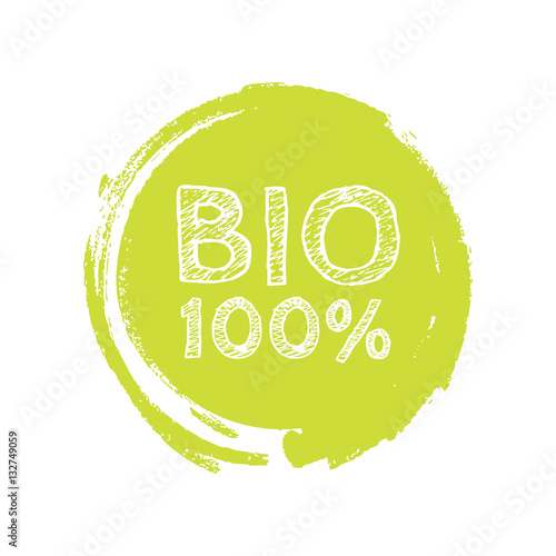 Grunge bio 100 percent natural rubber stamp, vector illustration