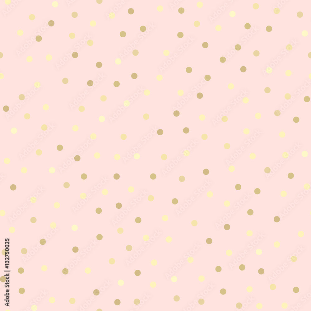 Golden glitter seamless pattern, pink background