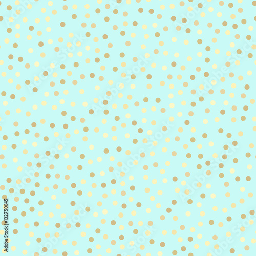 Golden glitter seamless pattern, mint background